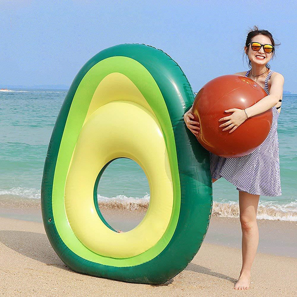 Flotador inflable gigante de aguacate para piscina, flotador para piscina, anillo de natación, flotador circular para piscina, boya de fiesta, juguete