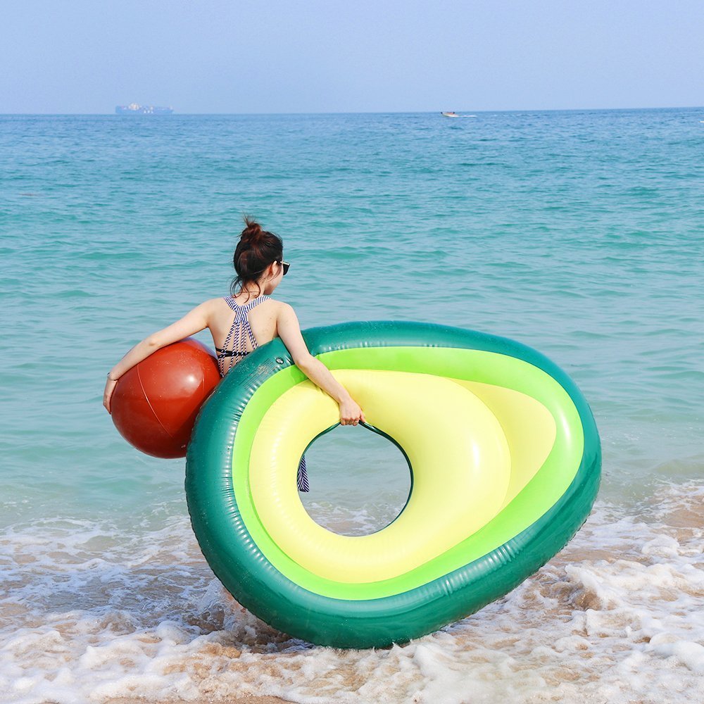 Flotador inflable gigante de aguacate para piscina, flotador para piscina, anillo de natación, flotador circular para piscina, boya de fiesta, juguete