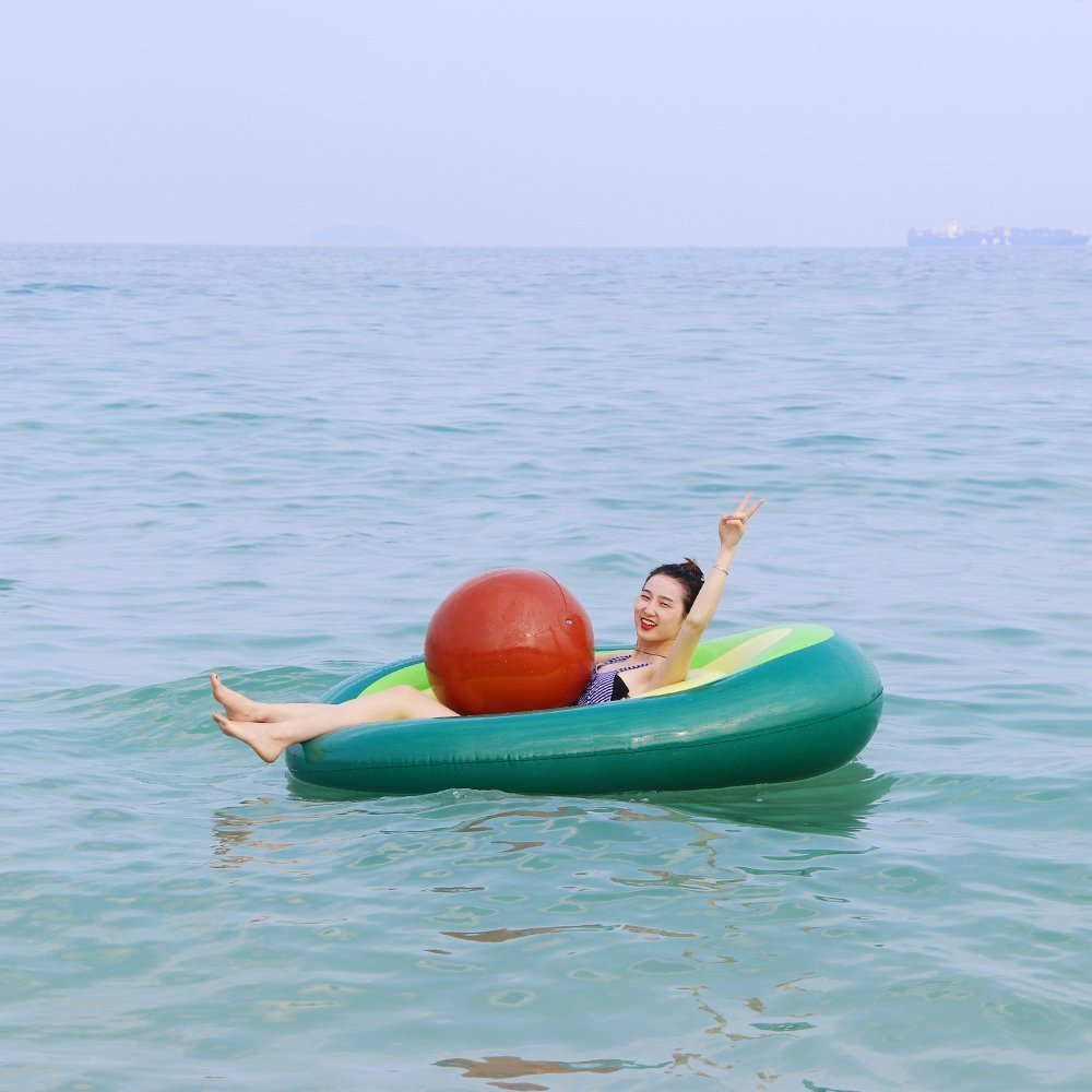 Flotador inflable gigante de aguacate para piscina, flotador para piscina, anillo de natación, flotador circular para piscina, boya de fiesta, juguete