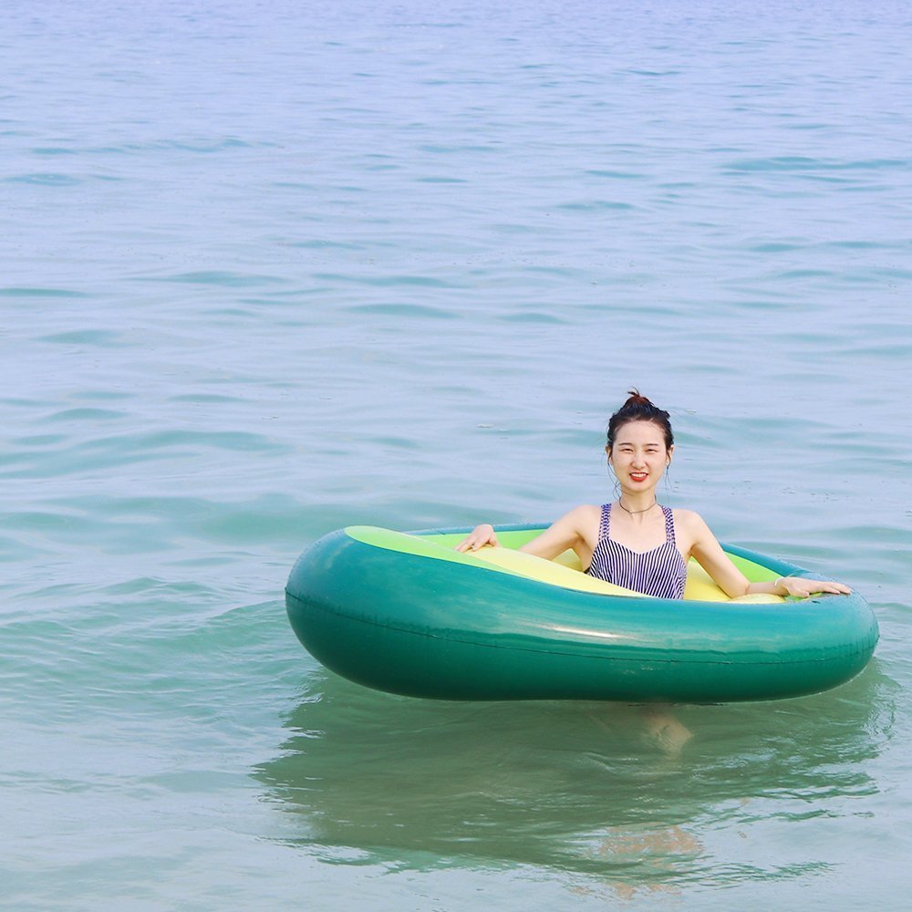 Flotador inflable gigante de aguacate para piscina, flotador para piscina, anillo de natación, flotador circular para piscina, boya de fiesta, juguete