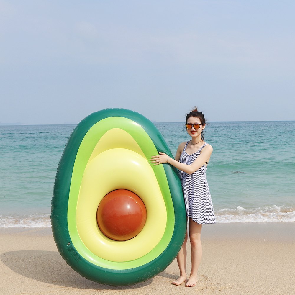 Flotador inflable gigante de aguacate para piscina, flotador para piscina, anillo de natación, flotador circular para piscina, boya de fiesta, juguete