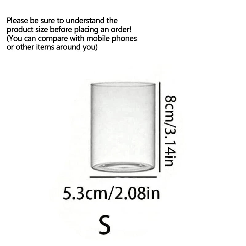 Clear Cylinder Glass Pillar Candle Holder Vase (Candles Not Included)