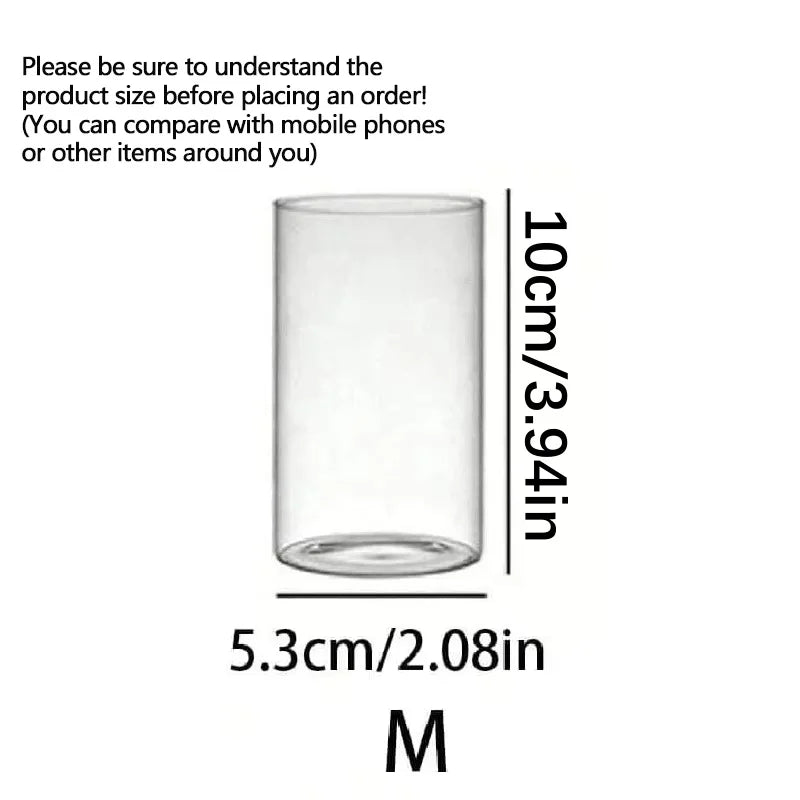 Clear Cylinder Glass Pillar Candle Holder Vase (Candles Not Included)