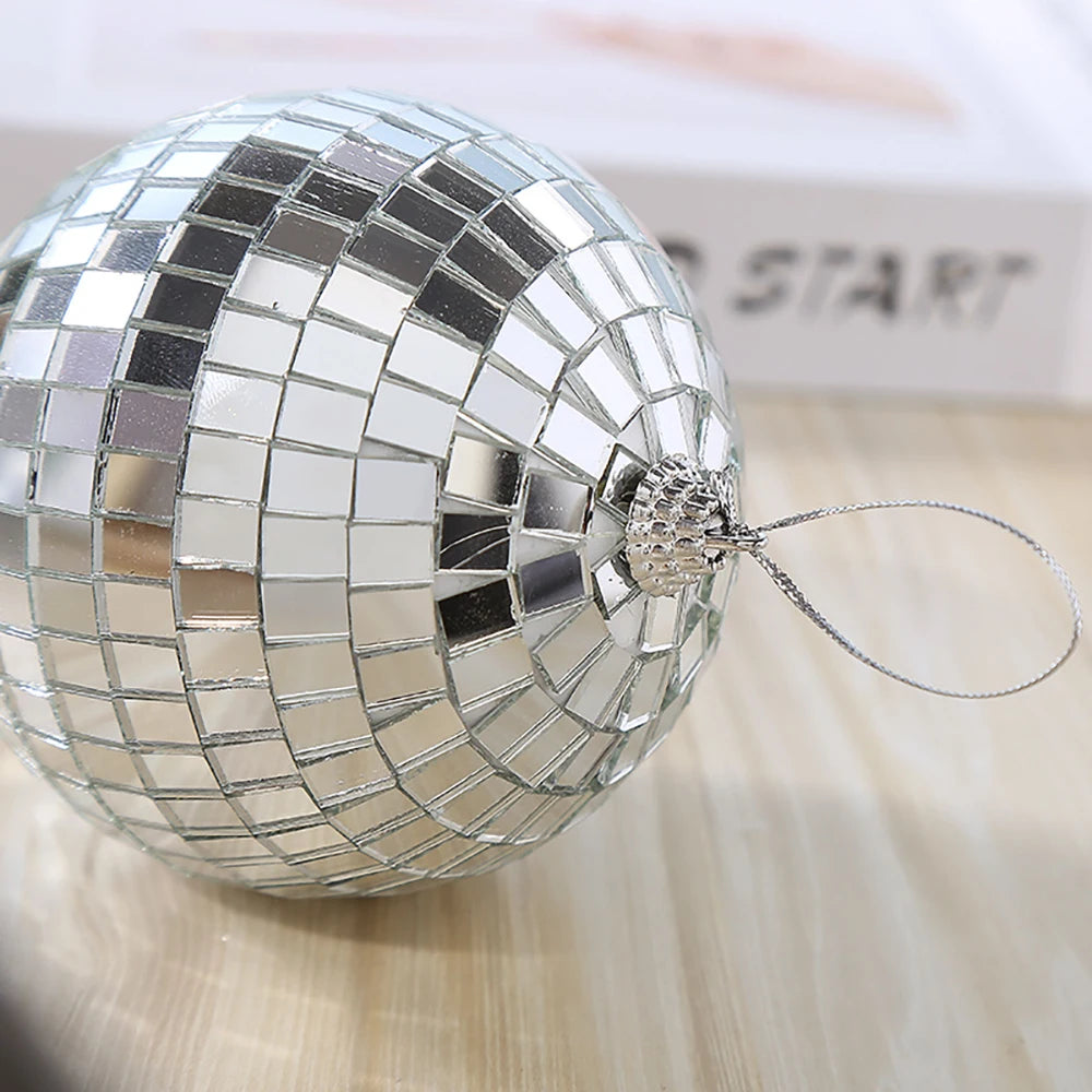 Palla da discoteca a specchio, decorazione per feste anni '70, riflettente, da appendere, 2-10 cm