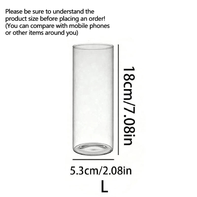 Clear Cylinder Glass Pillar Candle Holder Vase (Candles Not Included)
