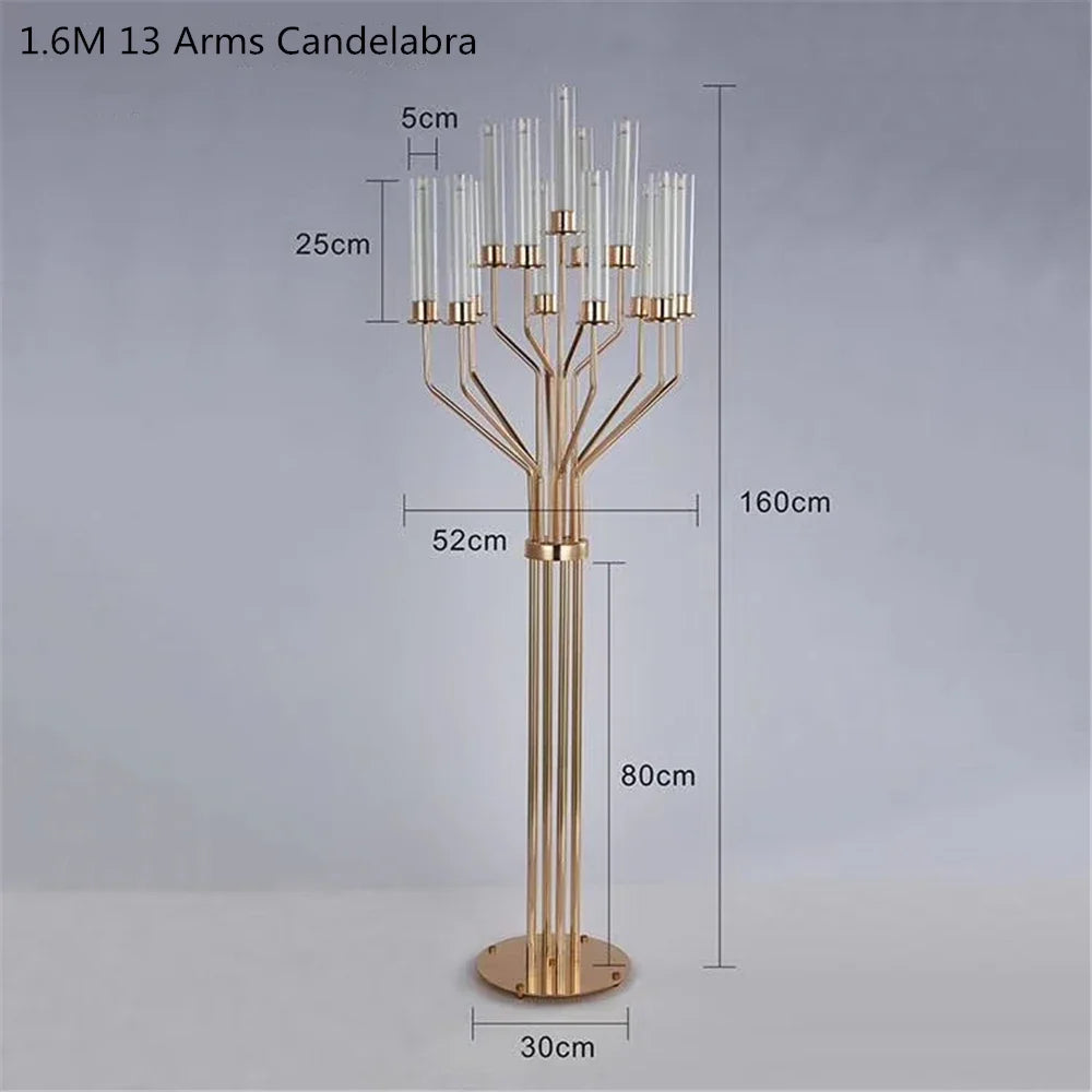 Luxury Acrylic Candelabra 160cm Height 13-Head Event Table Centerpiece.