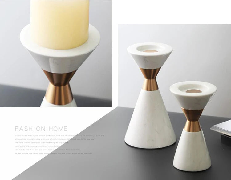 Candelabro de mármol natural blanco escandinavo Volakos