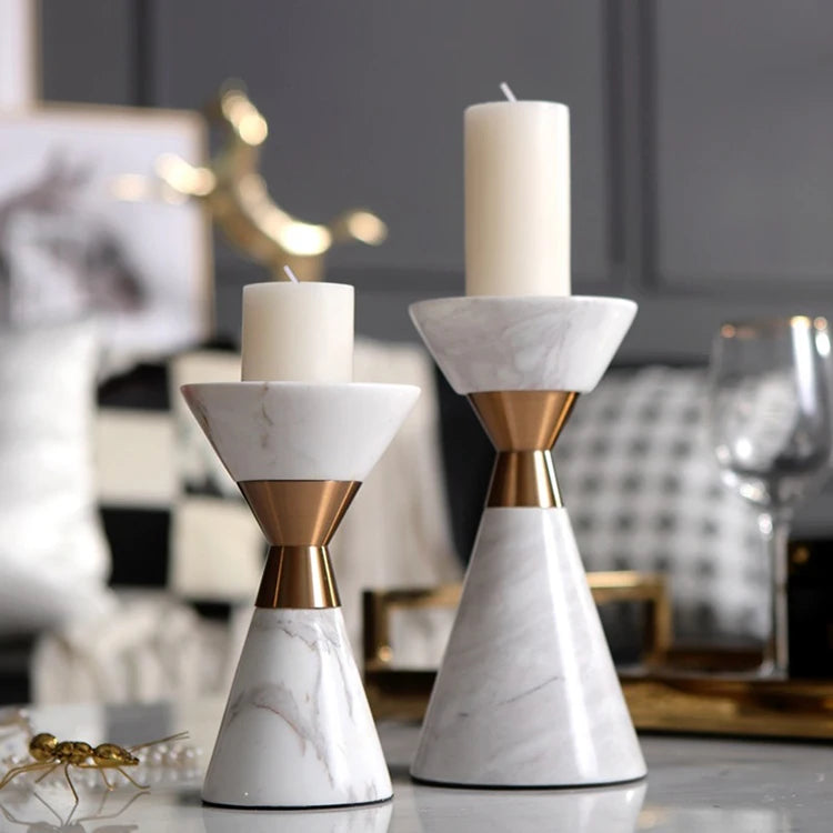 Candelabro de mármol natural blanco escandinavo Volakos