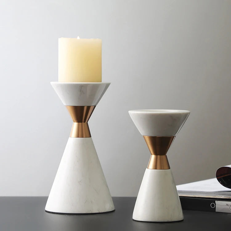Candelabro de mármol natural blanco escandinavo Volakos