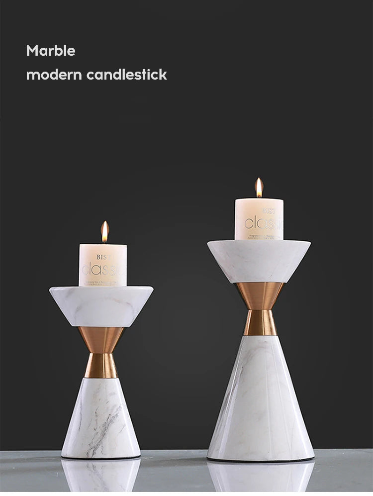 Candelabro de mármol natural blanco escandinavo Volakos