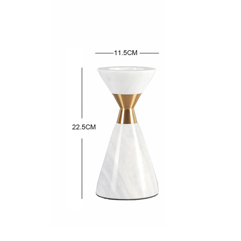 Candelabro de mármol natural blanco escandinavo Volakos