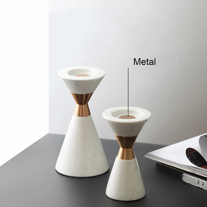 Candelabro de mármol natural blanco escandinavo Volakos