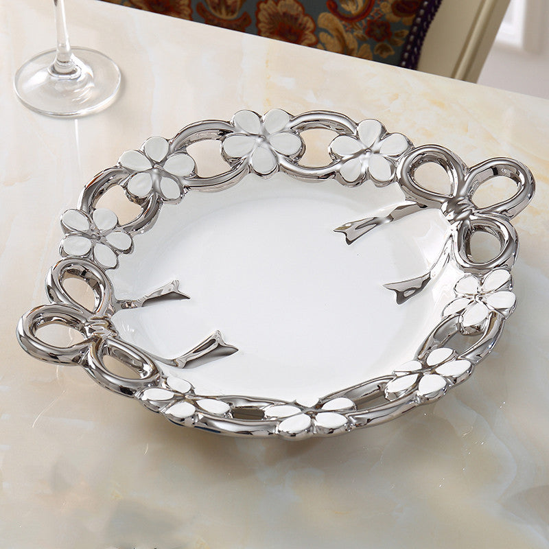 Plato de frutas nórdico ligero y lujoso para sala de estar, mesa de centro para el hogar