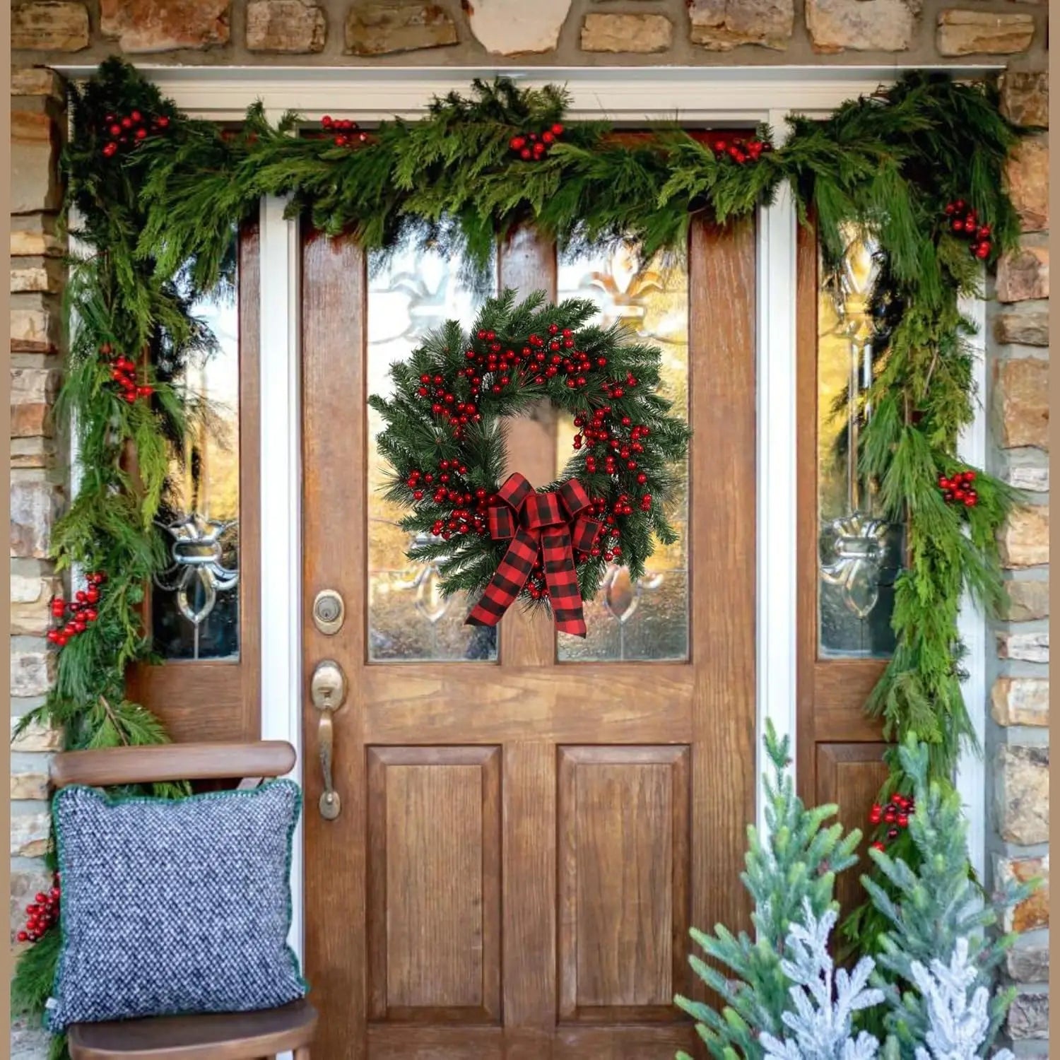 CHRISTMAS WREATH AND GARLAND