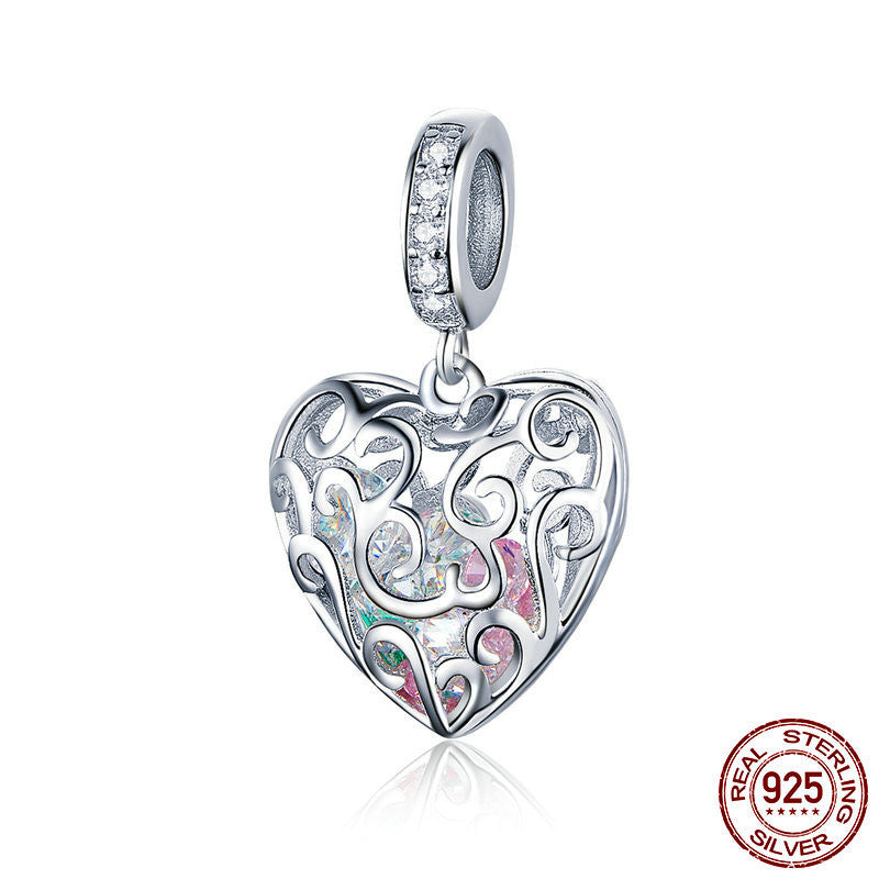 Elegante ciondolo a forma di cuore in argento sterling