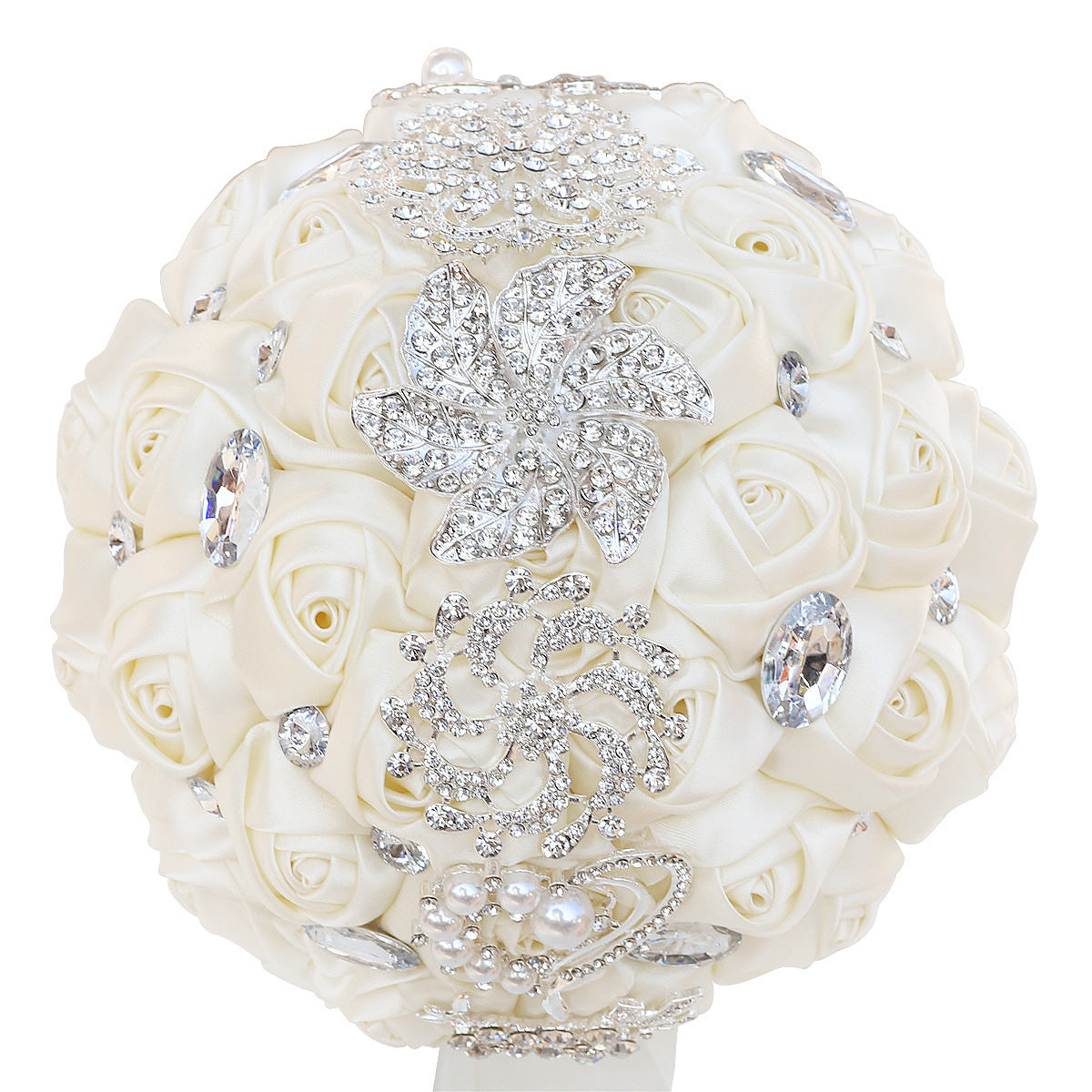 Braut Fertig Satin Bouquet Hochzeit Band Handheld