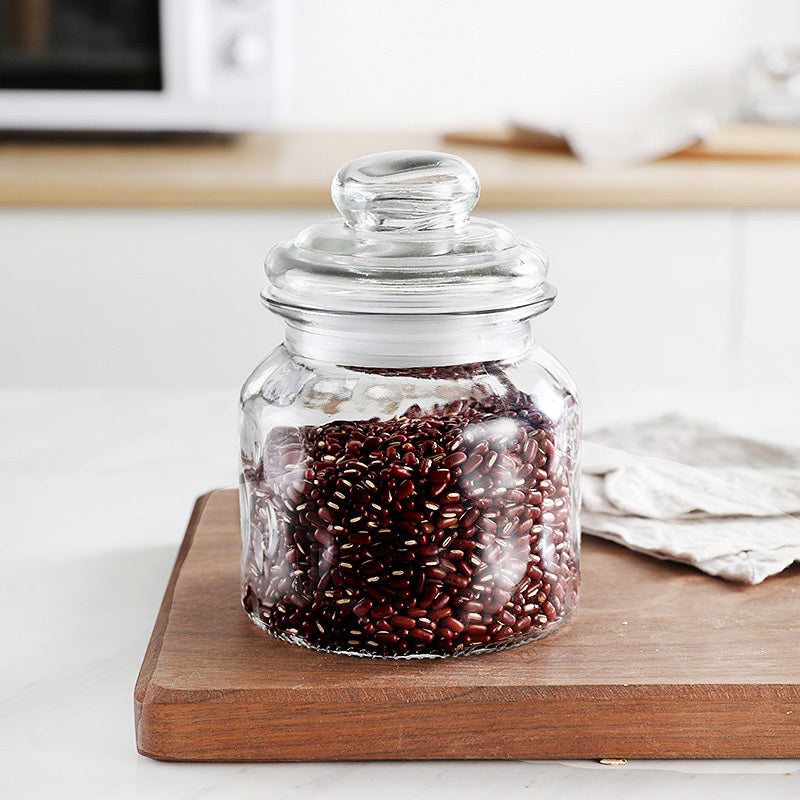 Barattolo sigillato in vetro colorato Bottiglia di vetro dell'amore Barattolo per alimenti da cucina trasparente con coperchio Barattolo per kimchi