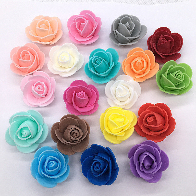 Diameter 3cm Foam Rose Artificial Flowers 500Pcs
