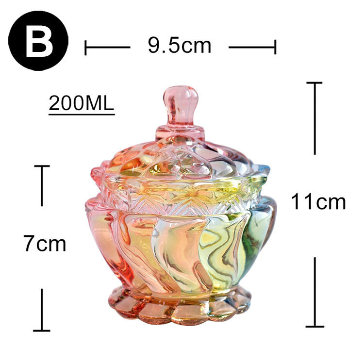 European style storage jar colorful glass candy jar