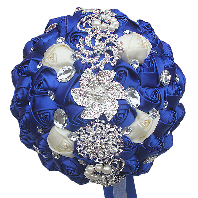 Braut Fertig Satin Bouquet Hochzeit Band Handheld