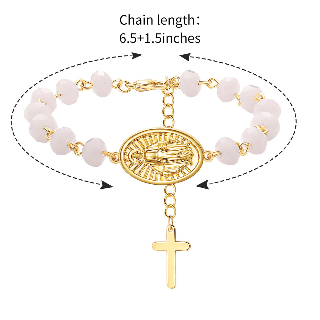 Braccialetto di perline Medaglia ovale Cristallo Pasqua
