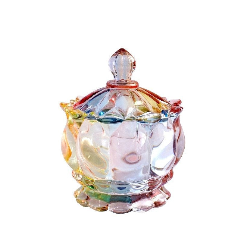 European style storage jar colorful glass candy jar