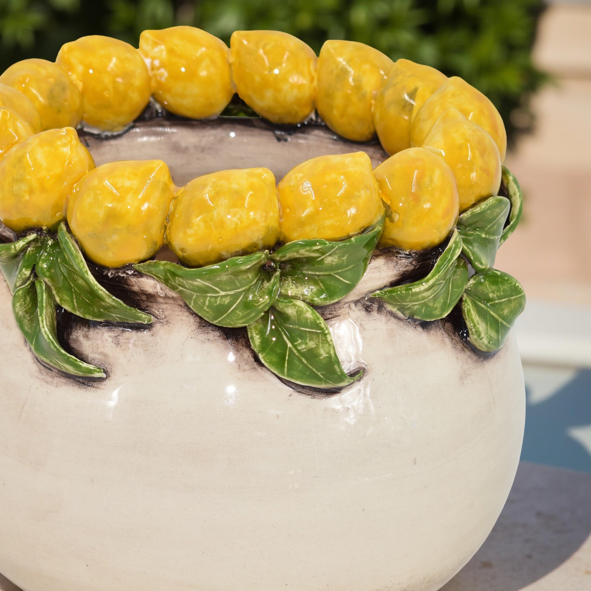 Vaso h 16 con Limoni di Sicilia madreperla colorata