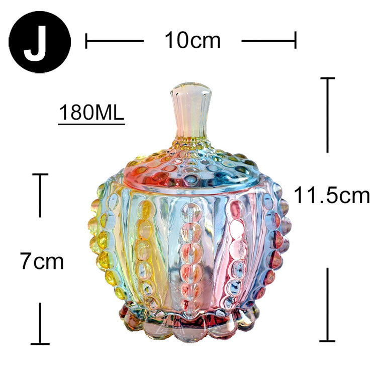 European style storage jar colorful glass candy jar