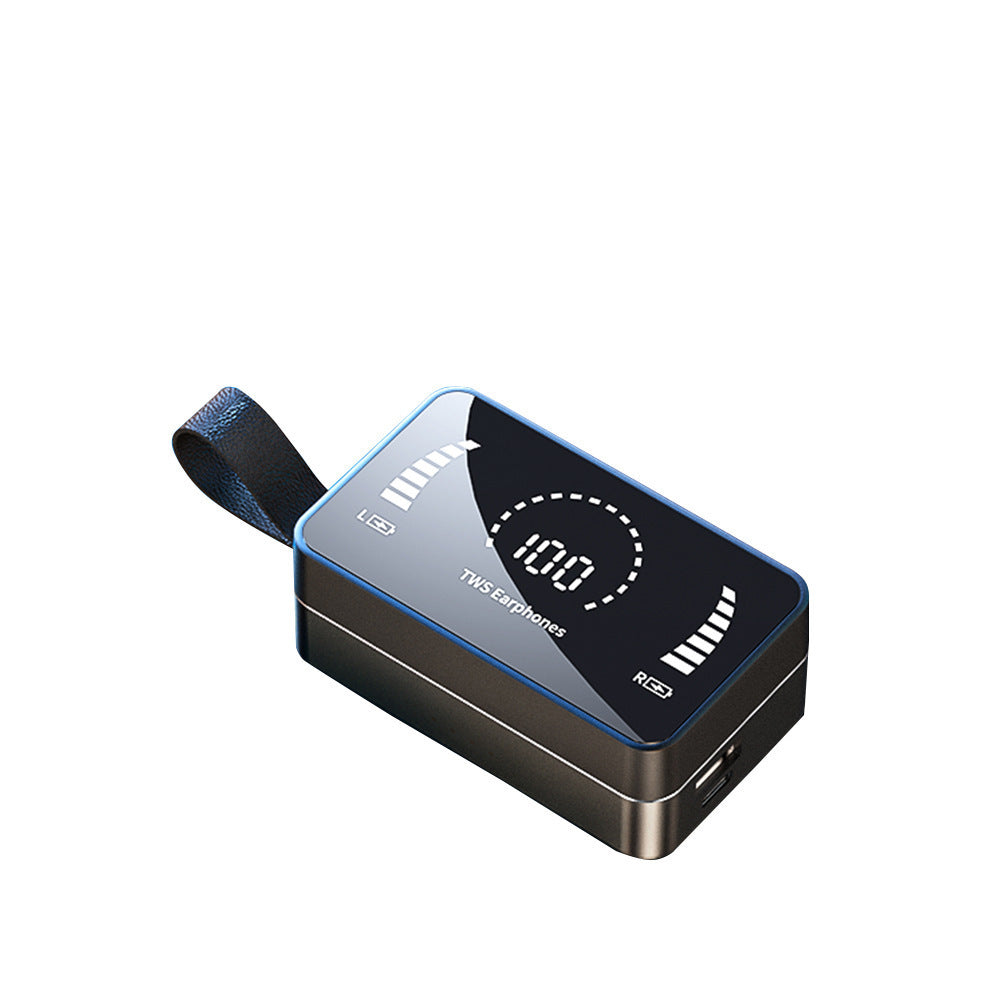 Auricolari Bluetooth 5.0, impermeabili, wireless, con scatola di ricarica e microfono.