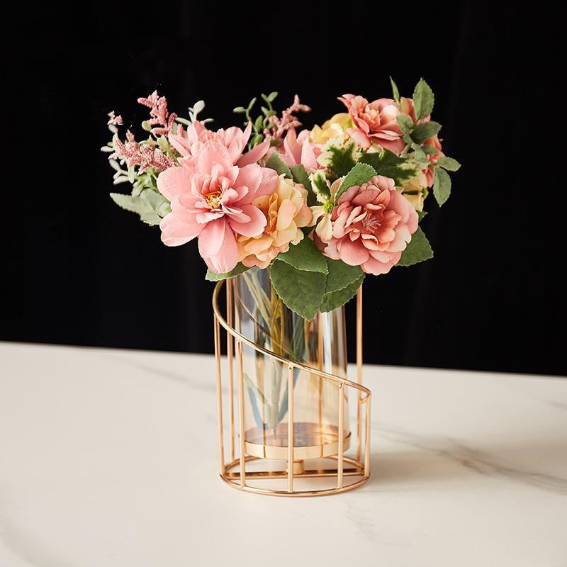 Portacandele nordico romantico Ornamenti in ferro battuto Decorazione per candele Ornamenti per vasi