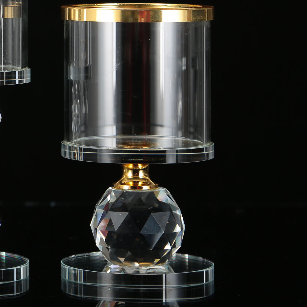 Portacandele in cristallo, decorazione romantica