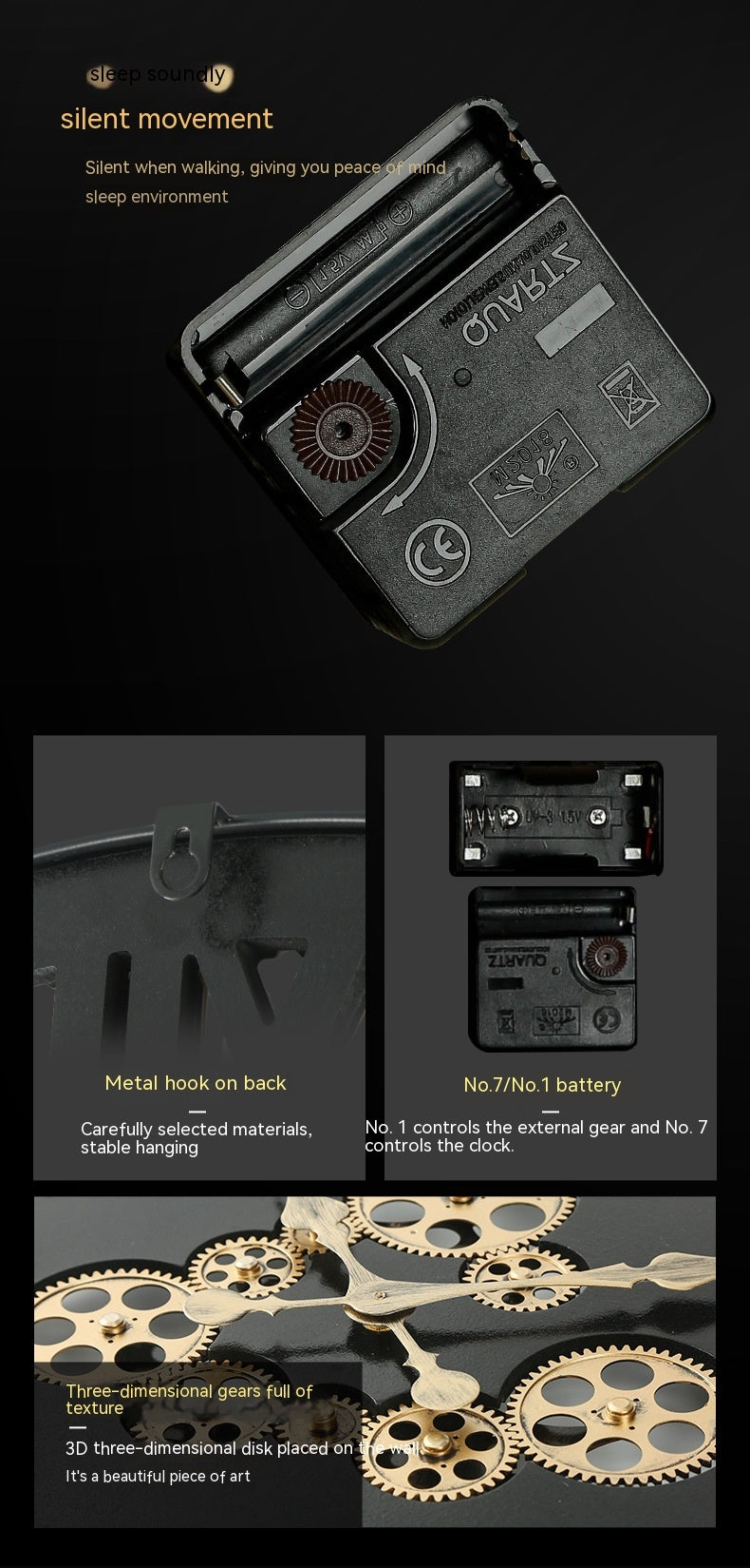 Orologio decorativo creativo stile meccanico