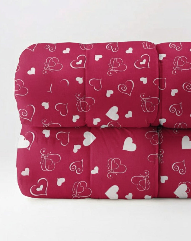 Trapunta Swift Matrimoniale in Cotone Stampa Cuori Stilizzati 270x270 cm 