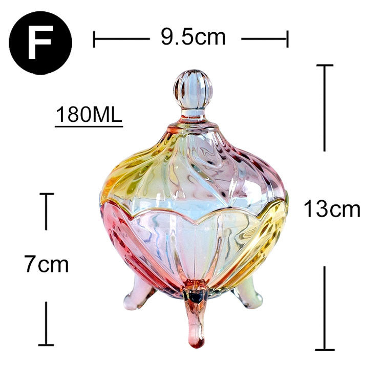 Barattolo portaoggetti di lusso in stile europeo, in vetro colorato (ideale per la produzione di candele)