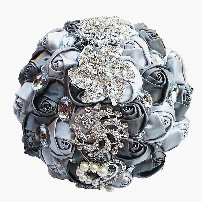 Braut Fertig Satin Bouquet Hochzeit Band Handheld