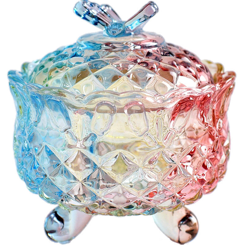 European style storage jar colorful glass candy jar