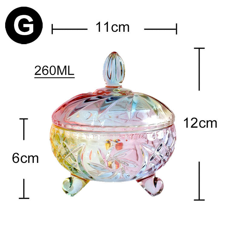 European style storage jar colorful glass candy jar