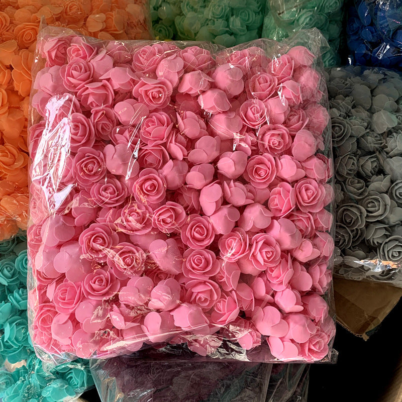 Diameter 3cm Foam Rose Artificial Flowers 500Pcs