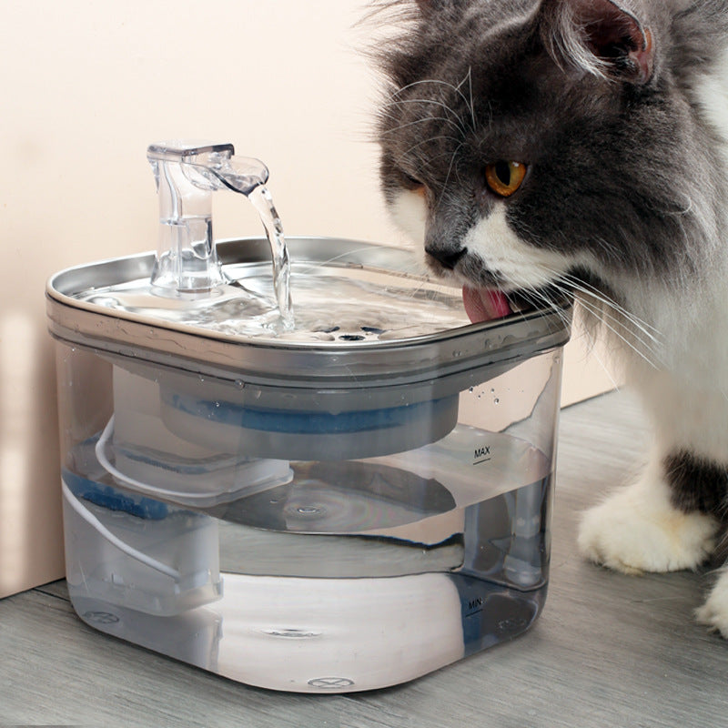 Distributore automatico di acqua in acciaio inox per gatti e cani, fontana intelligente, accessori per animali domestici