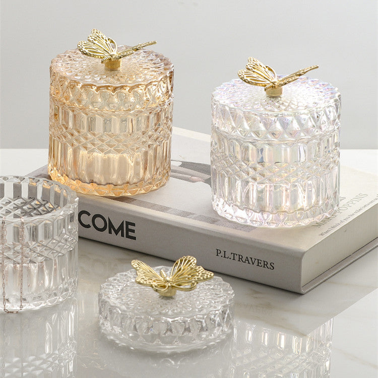 Glass Storage Jar With Butterfly