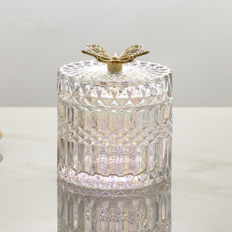 Glass Storage Jar With Butterfly