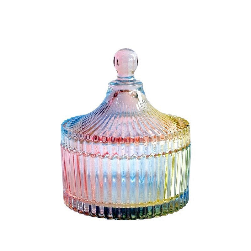 European style storage jar colorful glass candy jar