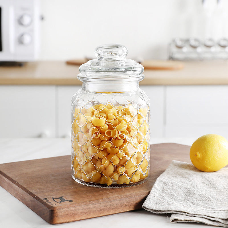 Barattolo sigillato in vetro colorato Bottiglia di vetro dell'amore Barattolo per alimenti da cucina trasparente con coperchio Barattolo per kimchi