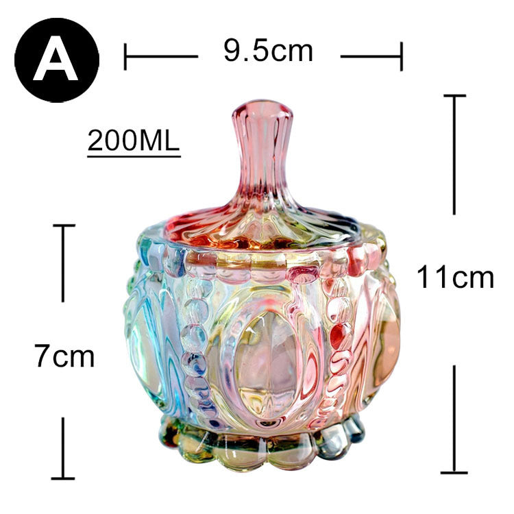 European style storage jar colorful glass candy jar