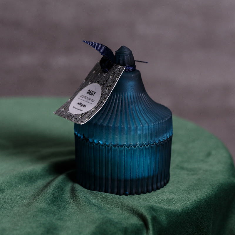 CANDELA PROFUMATA IN VETRO A ZIGZAG