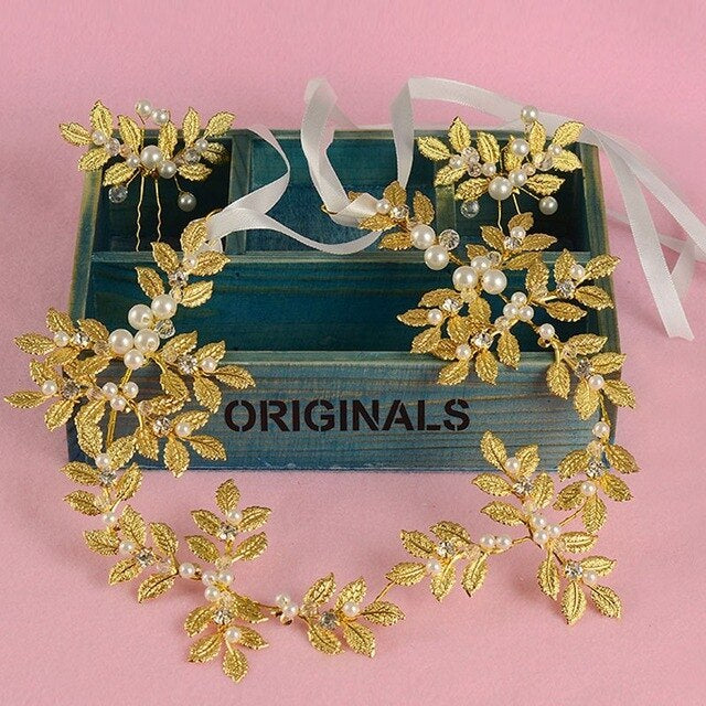 Cerchietto per capelli da sposa in stile retrò con perle fatto a mano.