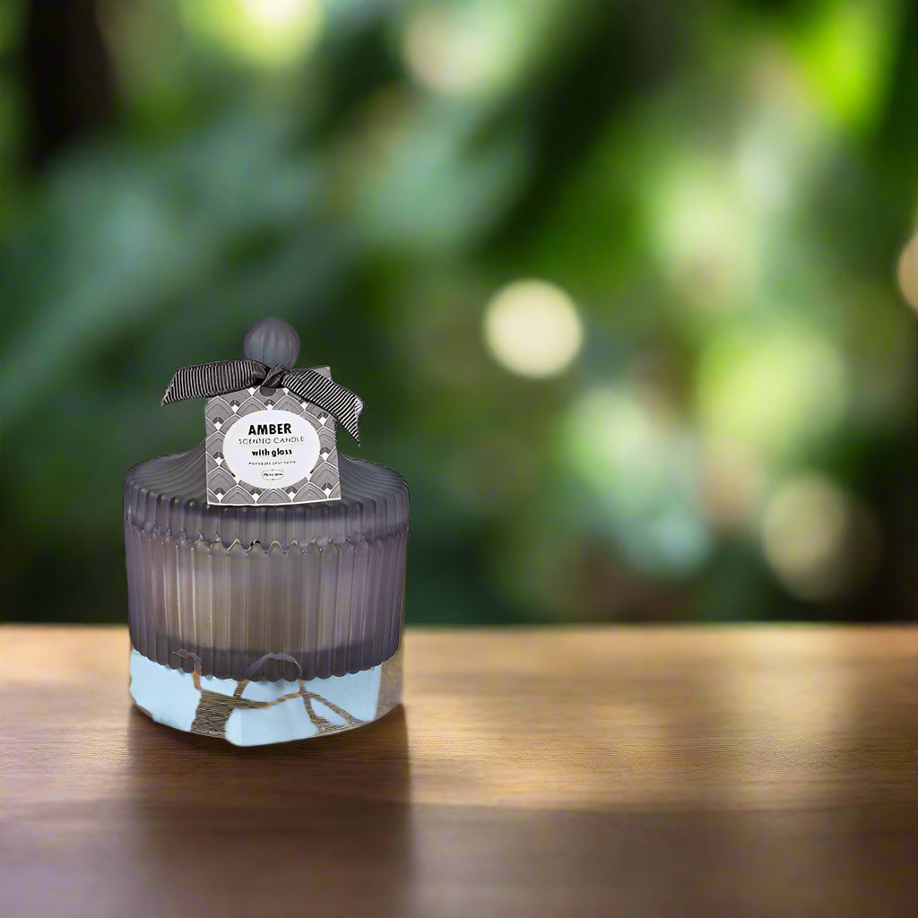 CANDELA PROFUMATA IN VETRO A ZIGZAG