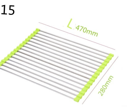 Scolapiatti pieghevole per lavello da cucina in acciaio inossidabile