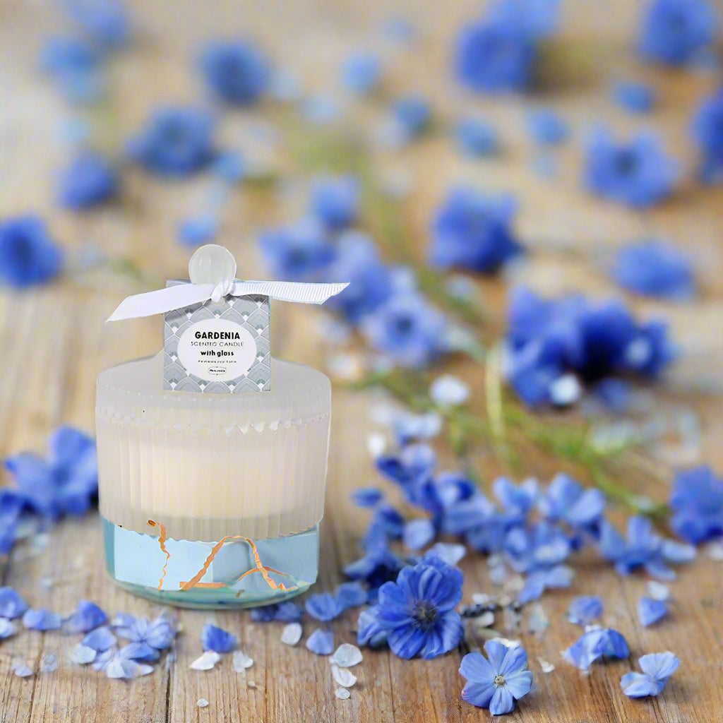 CANDELA PROFUMATA IN VETRO A ZIGZAG