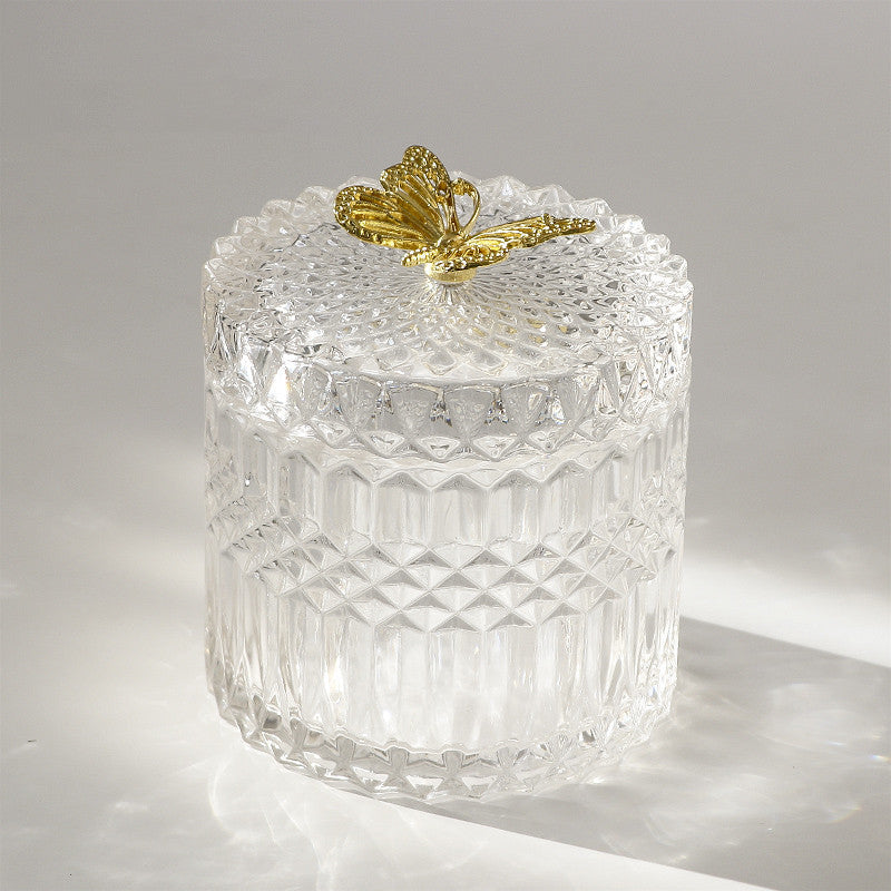 Glass Storage Jar With Butterfly